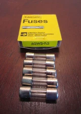 Lot Of 5 Edelmann AGW 2-1/2 AGW2-1/2 Glass Fuses 2.5A 