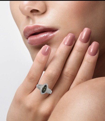 1..4 TCW Bohemia Moldavita + Anillo de Circón Platino/SS Nuevo con Etiquetas Talla 7 AUTÉNTICO - Imagen 2 de 6