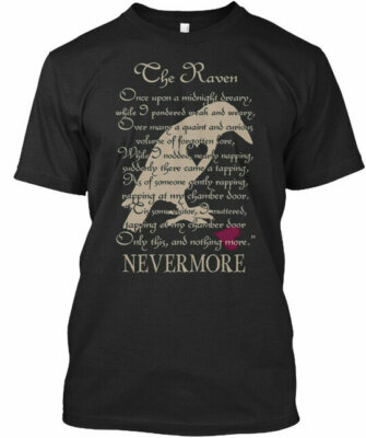 Edgar Allan Poe The Raven Once Upon A Midnight Dreary Premium T-Shirt 