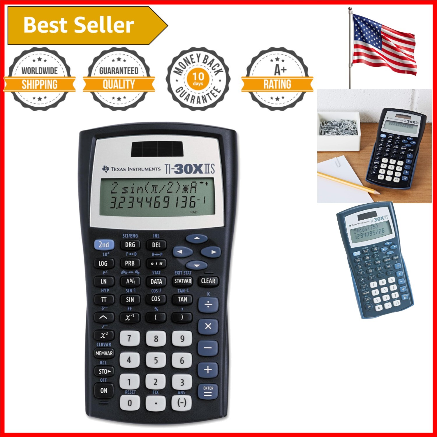 Equation Recall Scientific Calculator: Statistics and Trigonometry Functions