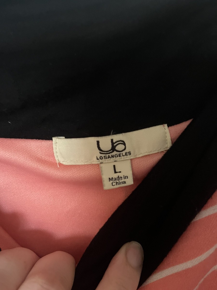 Ya Los Angelos Large High Low Pink Striped Skirt. READ View 2