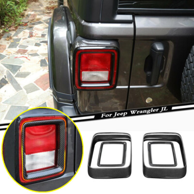 For 2018-2023 Jeep Wrangler JL ABS Carbon Fiber Rear Tail Light Lamp Guard Cover