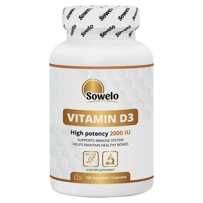 Vitamin D3 2000 I.E. Softgels – Hochdosiert für Immunsystem & Knochen – Sowelo