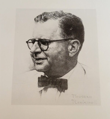 Father Jarvis Waring Rockwell Black and White Realism Norman Print 14x10''