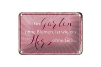 Blechschild Spruch 18X12 Cm Garten Ohne Blumen Wie Herz Ohne Deko Schild