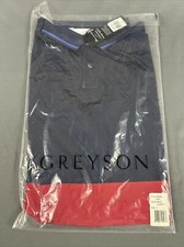 Greyson Golf Shirt Polo Washoe Large Abyss Flamingo Colorblock NWT MSRP 90