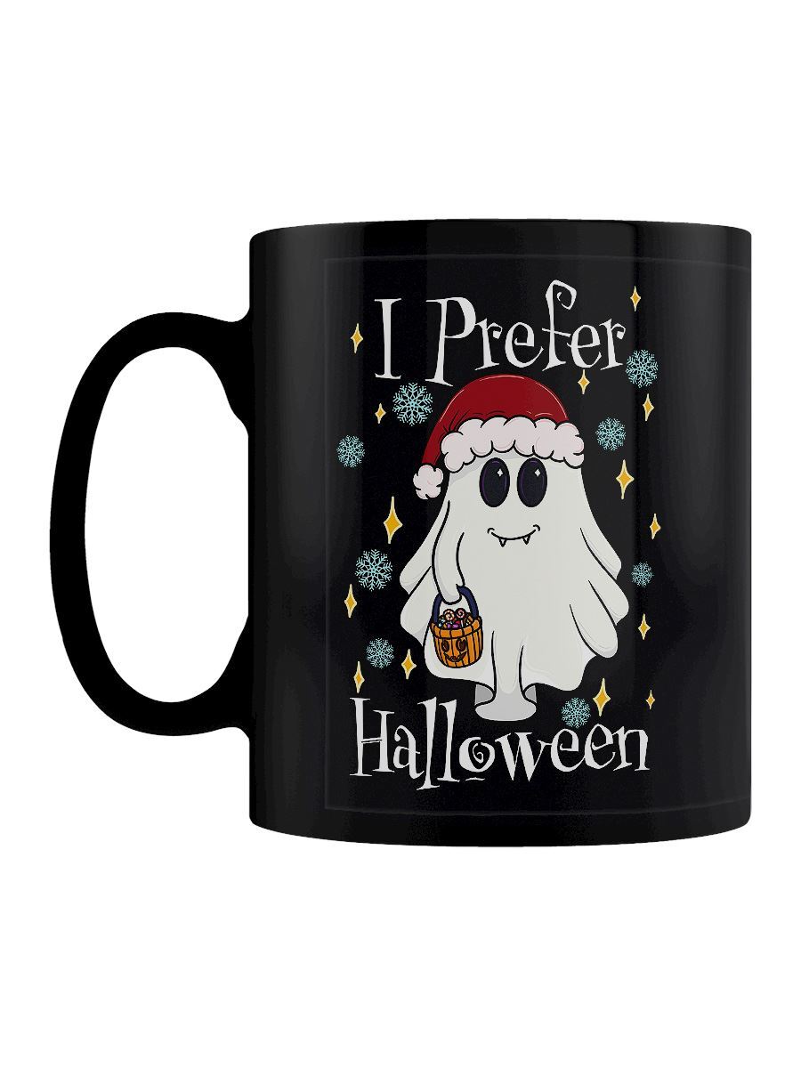 I Prefer Halloween Ghost Black Mug
