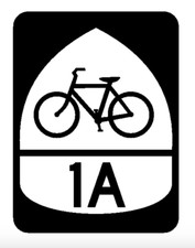 7" us bicycle route 1a bumper sticker decal usa made