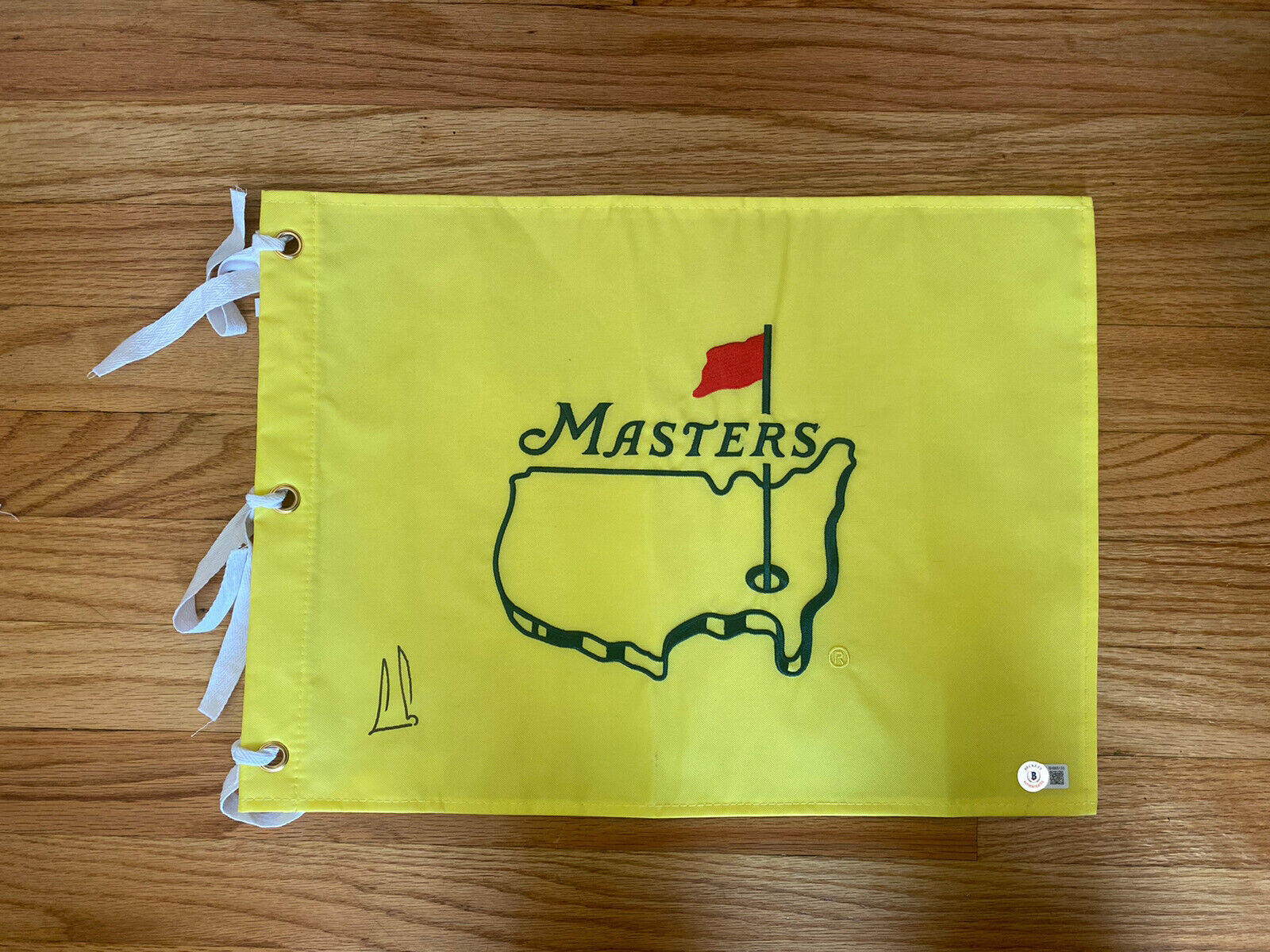 Ernie Els Autographed Signed Autograph Masters Golf Flag Undated Beckett Beckett COA