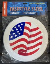 Sport Design Freestyle Flyer 165g Disc Frisbee Ultimate American Flag White NIP