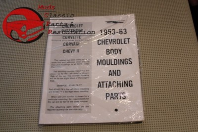 #ad 53 63 Chevy Body Mouldings Attaching Parts Book Manual $24.66