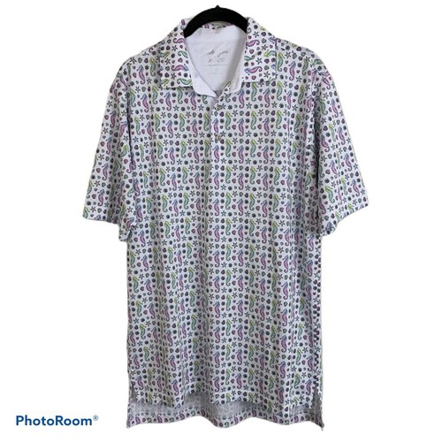 Bobby Jones Women's size M Polo X-H20 Seahorses Starfish Shells Shirt