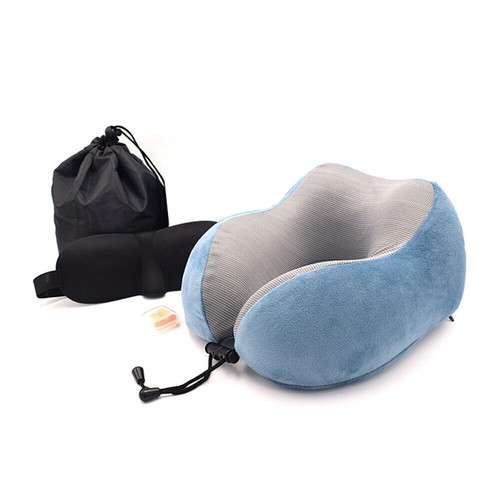 Memory Foam Neck Pillow U-shaped Travel Neck Support Cushion for Sleeping Plane - Picture 6 of 10