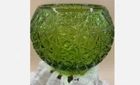 Fenton Avocada Green Daisy & buttons Vase 4.5 Height