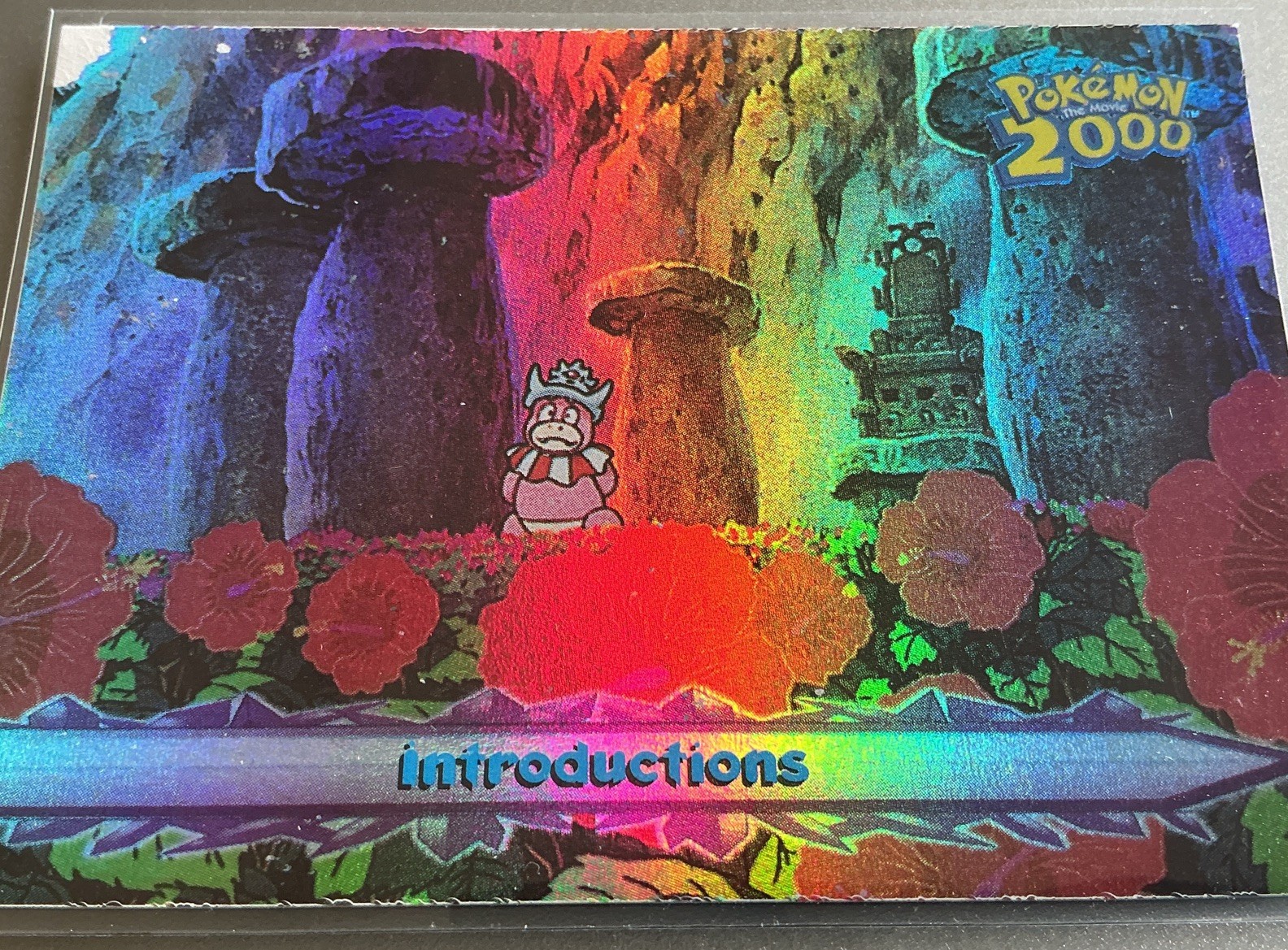 Topps Pokemon the Movie 2000 #13 Introduction Foil VHTF Blue Topps Logo *Flawed