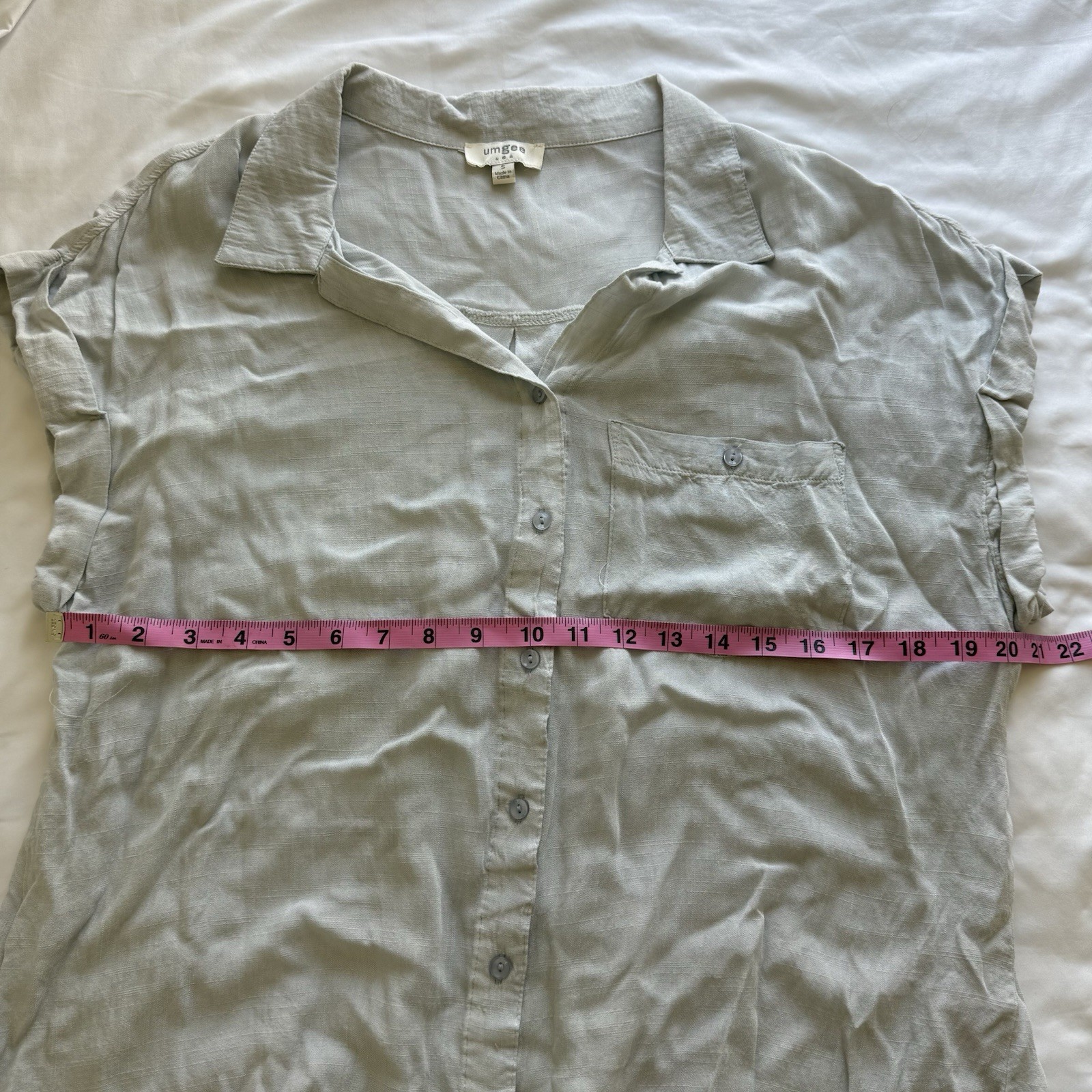 Umgee Grey Lightweight Button Down Collared Blous… - image 5