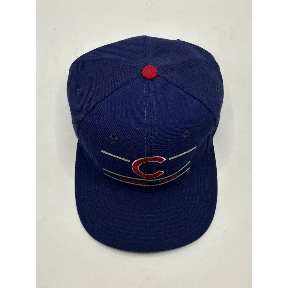 Gorra de béisbol vintage de los Chicago Cubs marca The Game Snapback ajustable azul rojo Foto 2 de 4