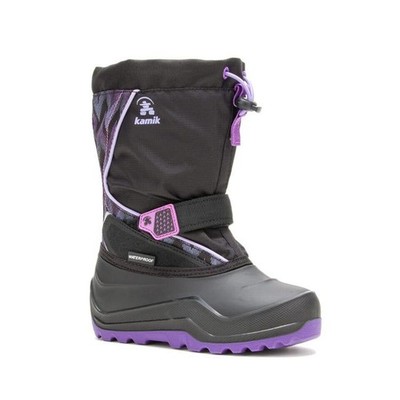Kamik Snowfall P2 Kid's Winter Boots, Black/Purple, K3