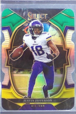 CORTIS ジェームス GREENGREEN TARGET US限定 トレカ 2022 Select Justin Jefferson Green and Yellow Prizm Die Cut #50