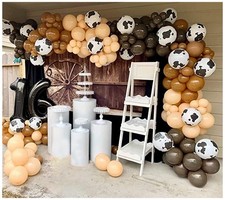 Cowboy Balloons Arch Kit - 150pcs Brown Nude Apricot Cocoa with Cow Print Bal...