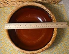 Hull Oven Proof Brown Drip Bowl USA Vintage Pottery Mixing Serving Bowl 10" Diam