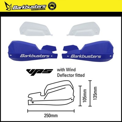 Barkbusters VPS-203-00-BU Motorrad-Handschützer VPS Blau Weiß Set Rechts Links