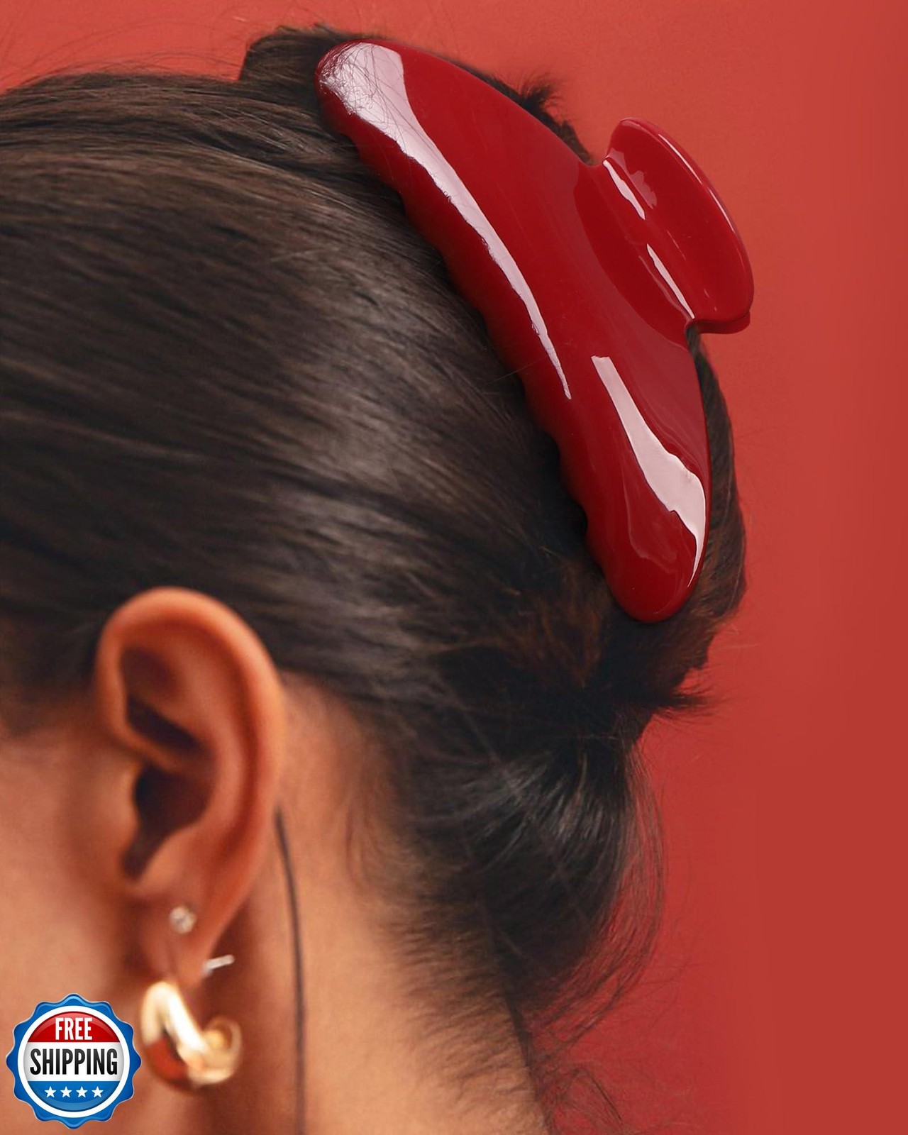 HAIMEIKANG Large Acetate Hair Claw Clip for Women - French Style Hair Claws f