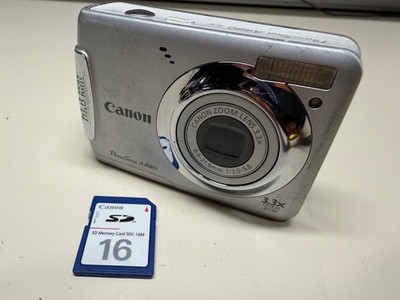 CANON POWERSHOT A480 AIAF DIGITAL CAMERA WORKING W/ SD CARD