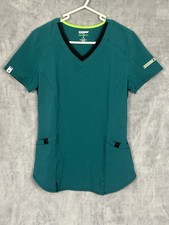 Scrubstar Top Womens XS Green Scrubs Shirt Medical Nurse Hospital