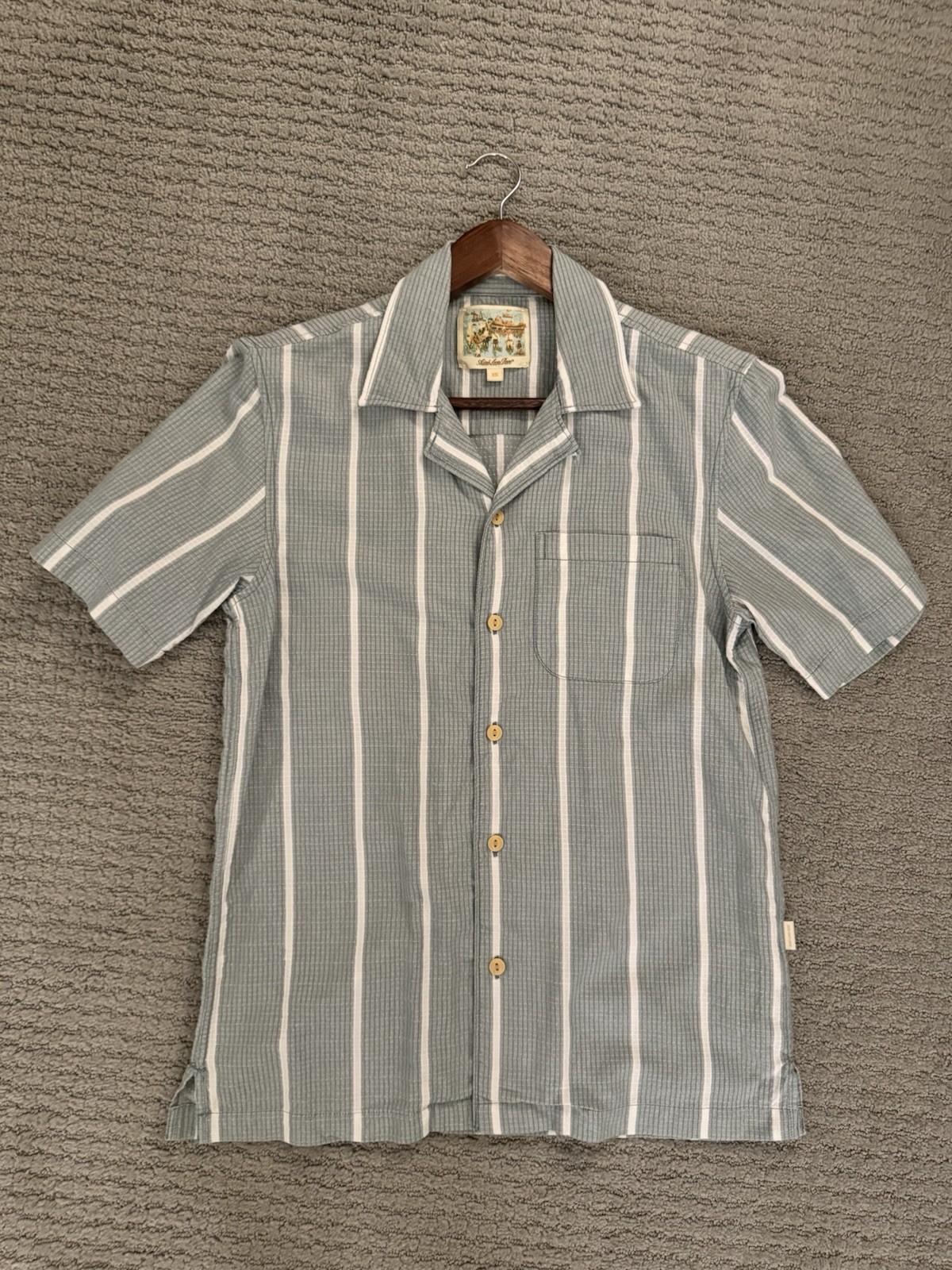 NWOT Aime Leon Dore Men’s Short Sleeve Blue Striped Shirt XS