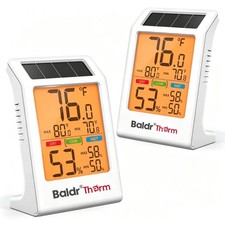 2-Pack Indoor Thermometer Humidity Meter, Digital Hygrometer with Backlight, ...