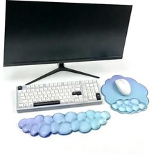 Cloud Keyboard Wrist Rest with Gel Mouse Pad - Blue Purple Cloud Shape