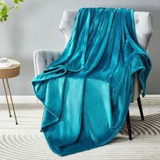 Soft Cozy Plush Fleece Throw Blanket 50x60 Lightweight Velvet Warm Flannel Teal
