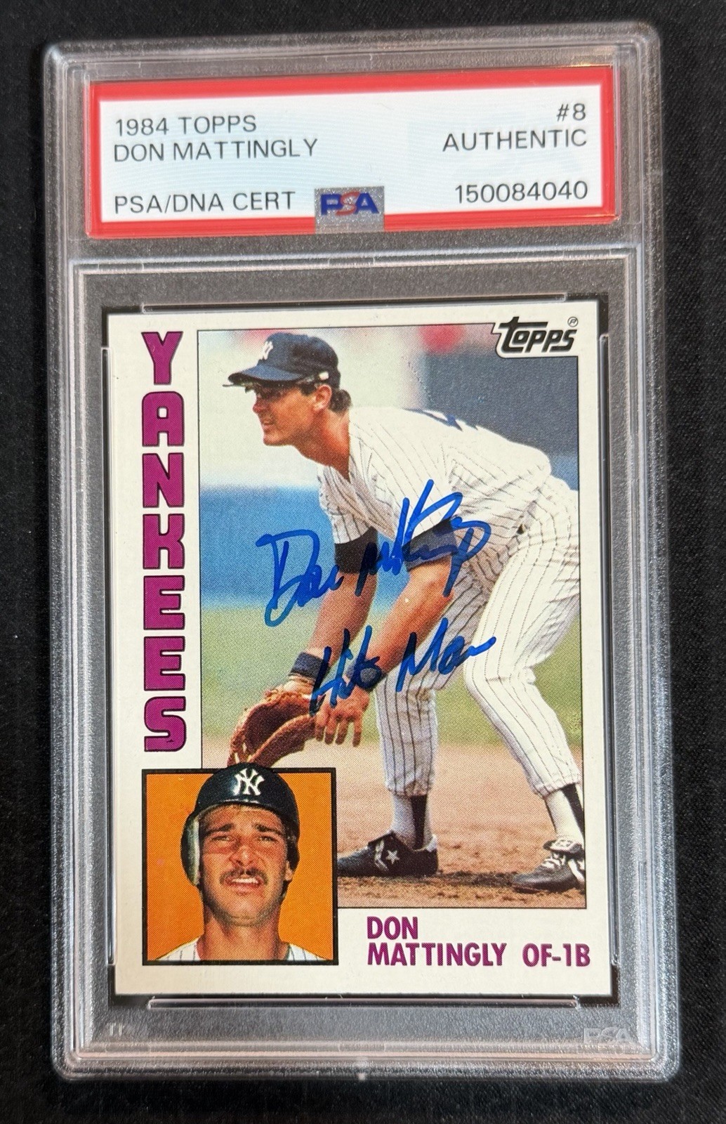 1984 Topps Don Mattingly Autograph Rookie PSA Authentic Auto “Hit Man” #8