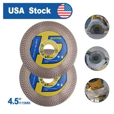2pcs 4.5" Diamond Cutting Grinding Discs Saw Blades for Porcelain Marble Tile