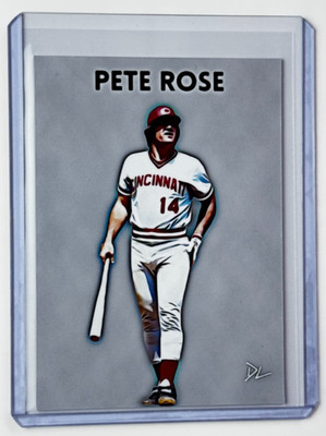 Pete Rose Limited Edition Artist Signed ''Charlie Hustle'' Trading Card 7/10