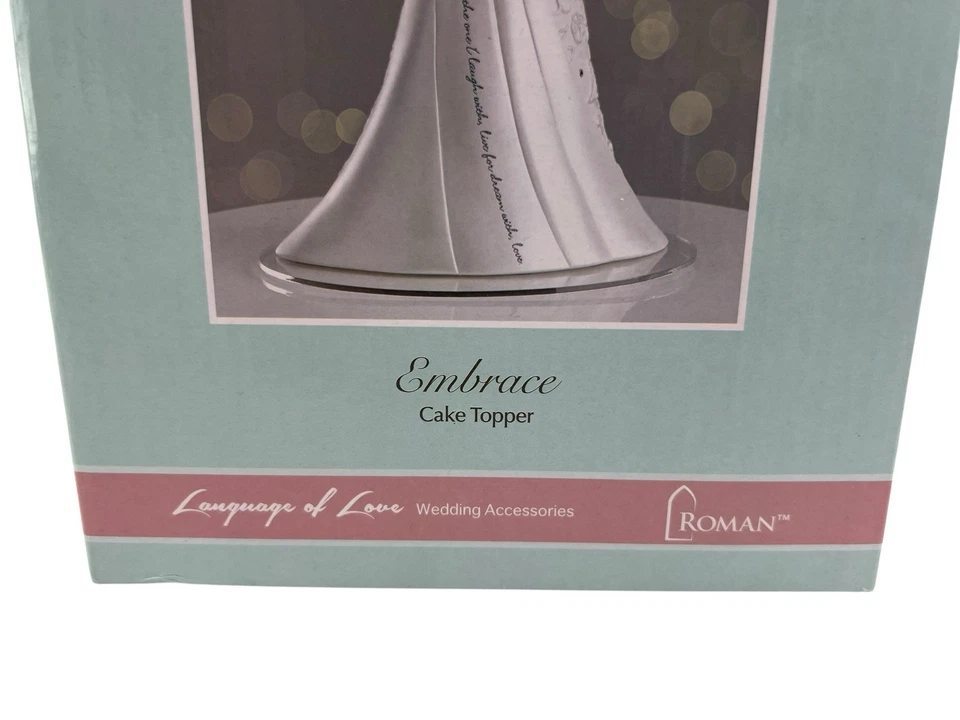 "Abrazar novia novio 9"" adorno de pastel Gina Freehill lenguaje del amor boda romana" Foto 2 de 4