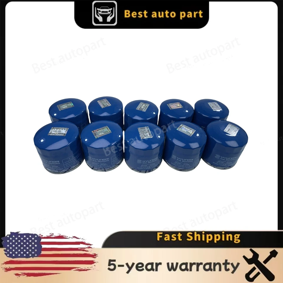 NUEVO PAQUETE DE 10 filtros de aceite de motor genuinos para Genesis Hyundai Kia 2630035505 Foto 3 de 4