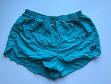 Vintage Nike Nylon Supplex Lined Running Shorts Men's Medium Green Made in USA