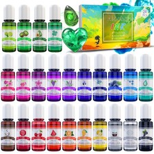 Alcohol Ink Set 24 Vibrant Colors Concentrated Alcohol-Based Paint Dye Resin