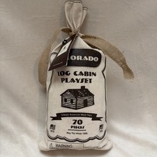 Roy Toy Log Cabin Playset 70 Pieces Made In USA Colorado With Tag