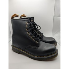 Dr. Martens 1460 Vegan Black Smooth Lace Up Combat Boots Mens 8 Womens 9
