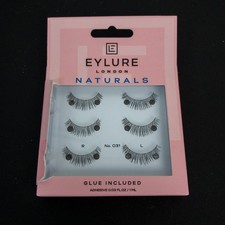 Eylure London False Eyelashs Black 3 Pair Soft Natural Reusable Easy On No 031