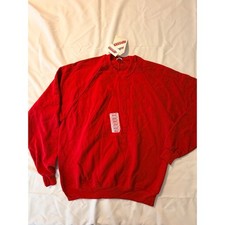 Vintage Jerzees Red Crewneck Sweatshirt XL Made in USA NWT Raglan Sleeve