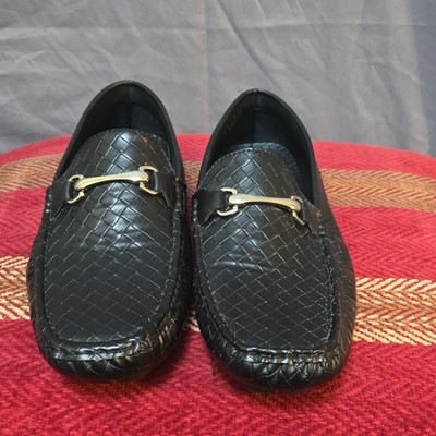 Robert David Black Woven Metal Bit Slip On Men's Loafer Cushioned Shoes 13M