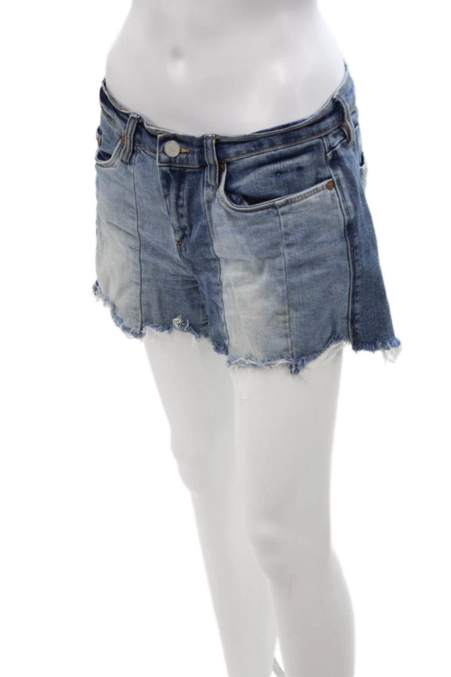 Pantalones Cortos Blank NYC Unisex Azul Años 90 Mezcla de Algodón Botón Talla 28 Foto 2 de 4