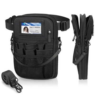 Nurse Fanny Pack with Tape Holder, SITHON Multi 10 inches, *Black 2 Zipper