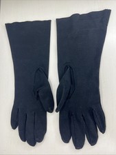 Vintage Grandoe Gloves Black 100 Cotton Women's Size 7 Antique