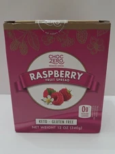 Keto Raspberry Jam Fruit Spread, No Sugar Added - Monk Fruit ChocZero, 12 oz 