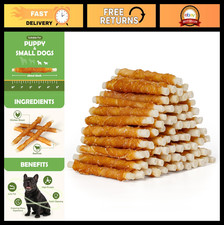 Rawhide Twist Dog Treats - 5" Chicken Hide Sticks for Puppies  Small Dogs, 75 P